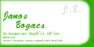 janos bogacs business card